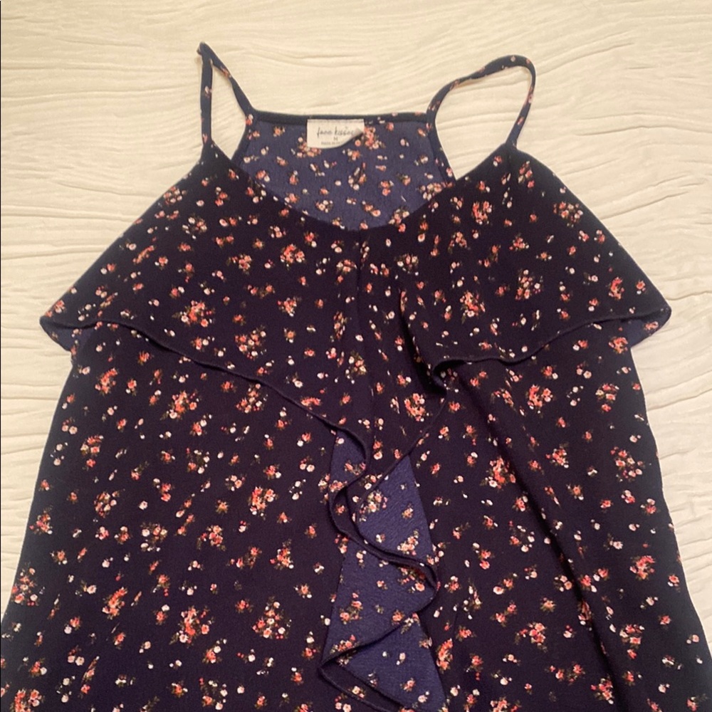 Floral Navy Top by Jane Ashley